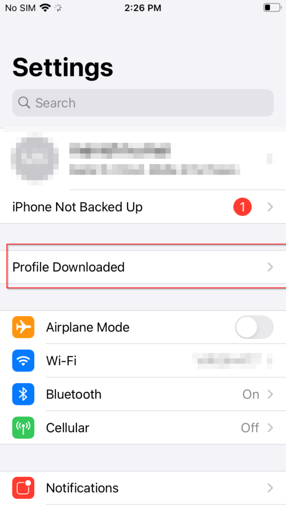 Click on the option called Profile Download