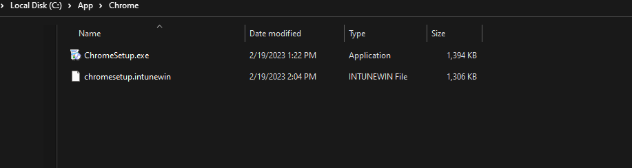 Intunewinfile is now created